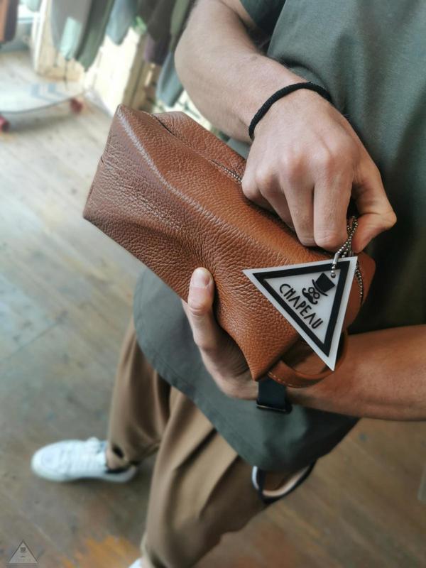 Beauty/Pochette Vera Pelle Marrone