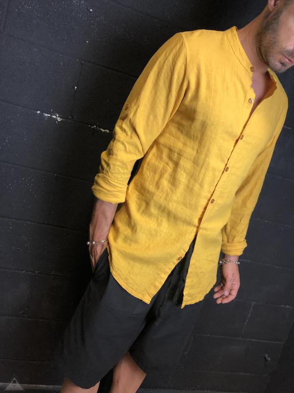 Camicia in Lino Senape
