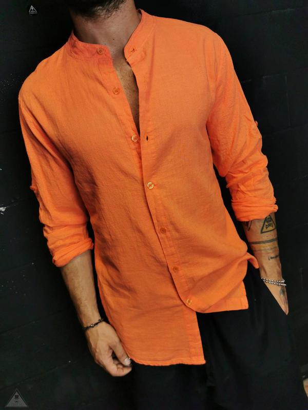 Camicia in Lino Arancio