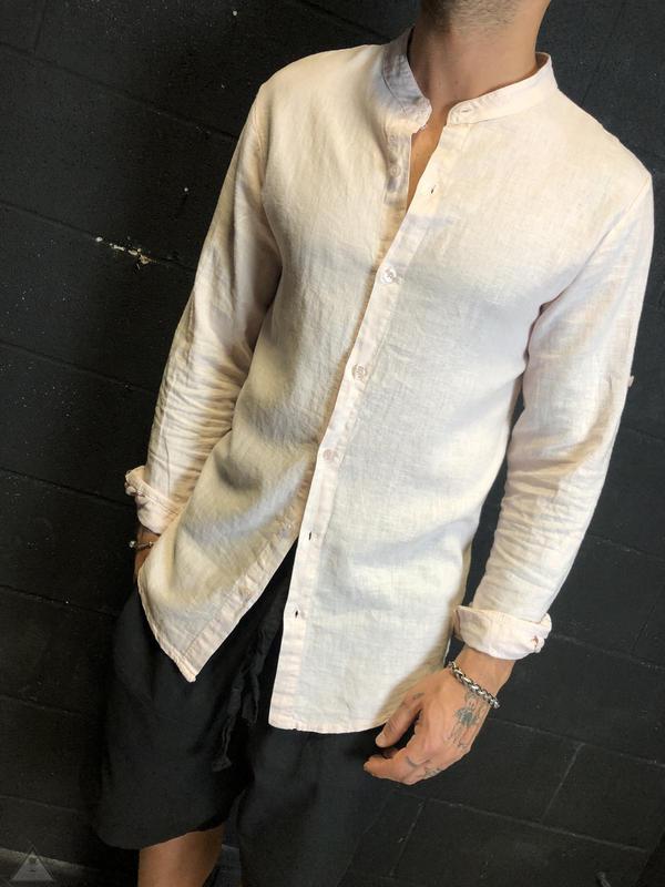 Camicia in Lino Rosa
