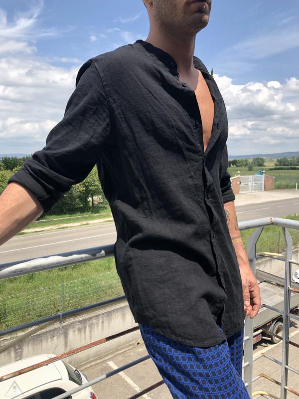 Camicia Lino Black