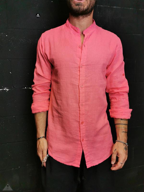 Camicia Lino Corallo