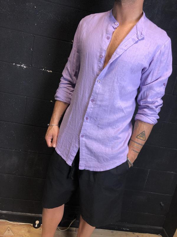 Camicia Lino Lilla