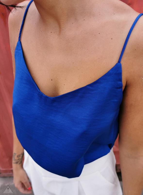 Canotta Raso Blu Elettrico