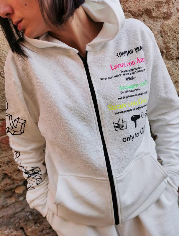 Felpa Cerniera Bianca