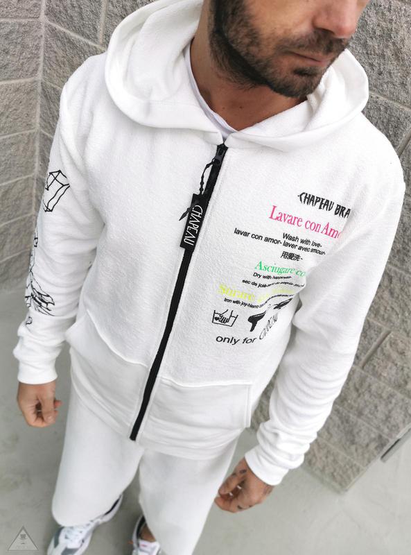 Felpa Cerniera Bianca