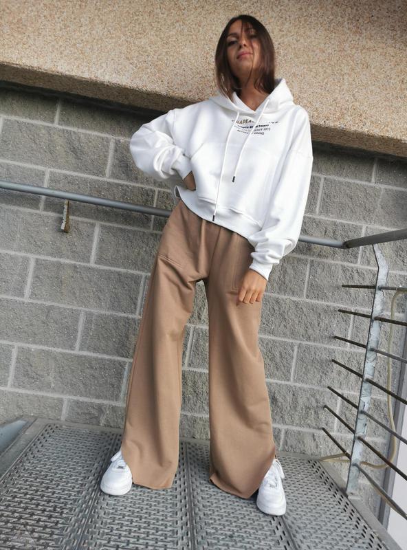 Panta Palazzo Felpa Cammello